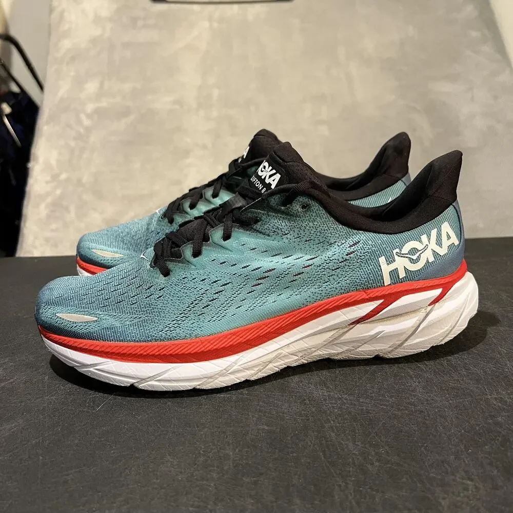 Hoka One One Clifton 8 Shoes Mens Size 11 D Real Teal Running Sneakers